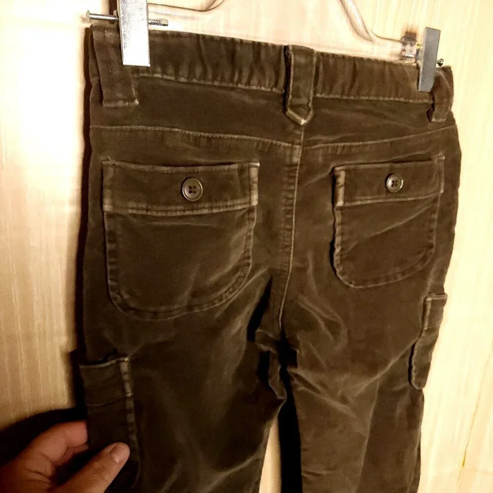 Gap Kids Girls Green Velvet Flare Pants 6